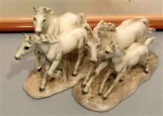 PAIR ECHT ALTMAN PROCELAIN GALLOPING HORSES - ONE PAIR 8